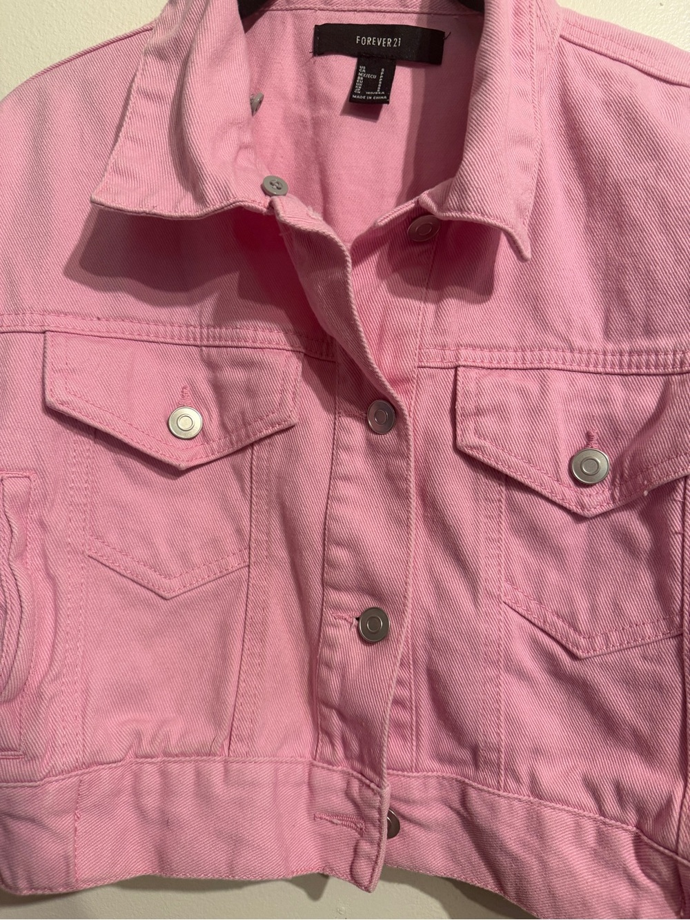 Forever 21 Pink Cropped Denim Jacket - Picture 6 of 8